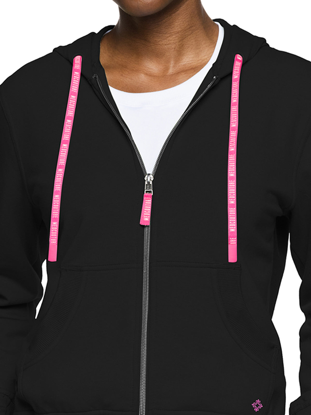 Women's 2-Pocket Zip Front Hoodie Sweatshirt - 316 - Black