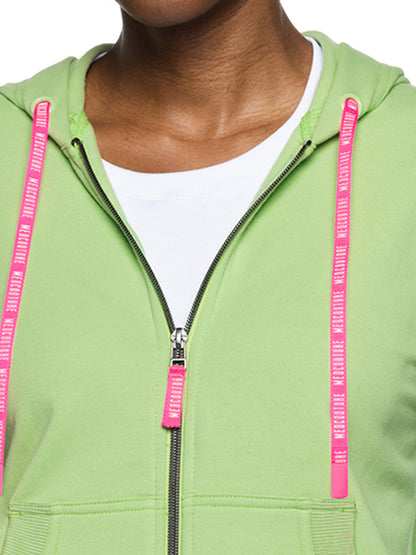 Women's 2-Pocket Zip Front Hoodie Sweatshirt - 316 - Cyber Lime