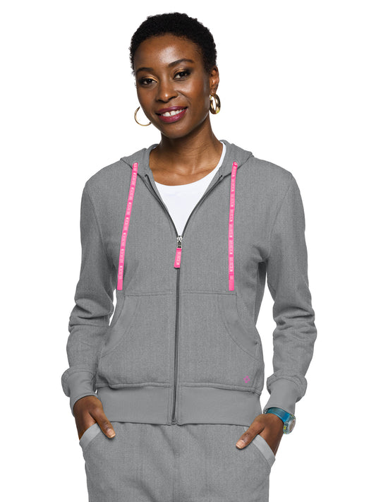 Women's 2-Pocket Zip Front Hoodie Sweatshirt - 316 - Heather Gray