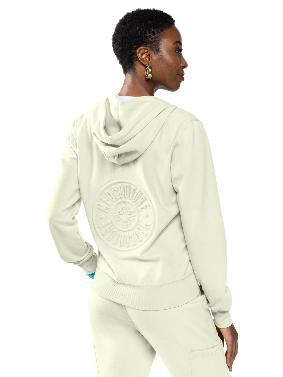 Women's 2-Pocket Zip Front Hoodie Sweatshirt - 316 - Sweet Cream