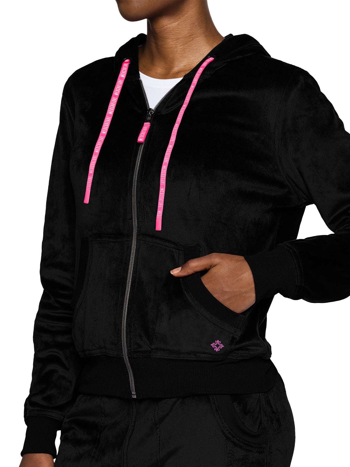 Women's 2-Pocket Zip Front Hoodie Sweatshirt - 317 - Black