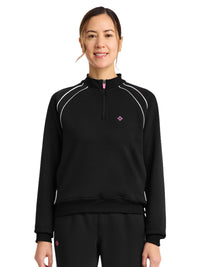 Women's 2-Pocket Scuba Half-Zip Jacket - 328 - Black