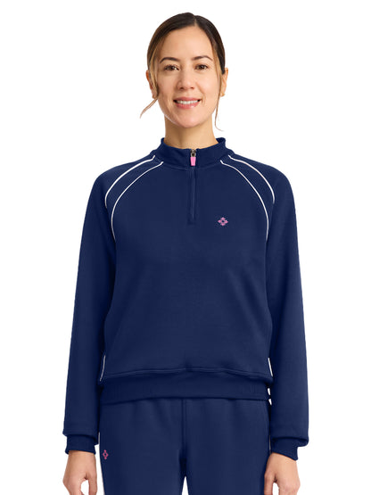 Women's 2-Pocket Scuba Half-Zip Jacket - 328 - Navy