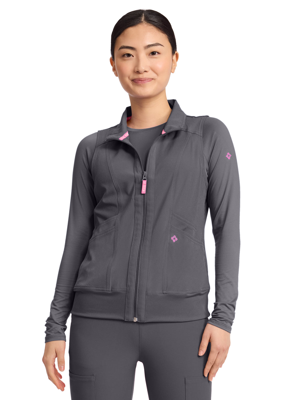 Women's 4-Pocket Zip Front Vest - 500 - Pewter