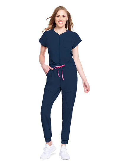 Women's 5-Pocket Zip Front Jump Suit - 502 - Navy