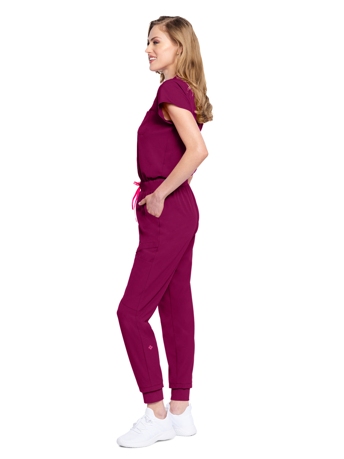 Women's 5-Pocket Zip Front Jump Suit - 502 - Wine