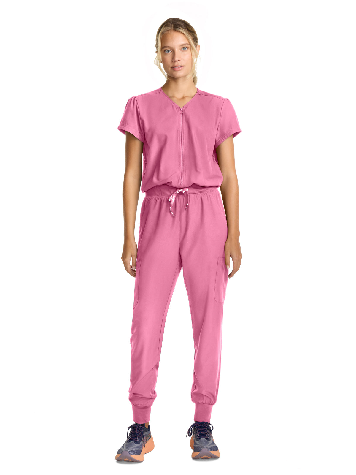 Women's 4-Pocket Zip Front Jumpsuit - 510 - Taffy Pink