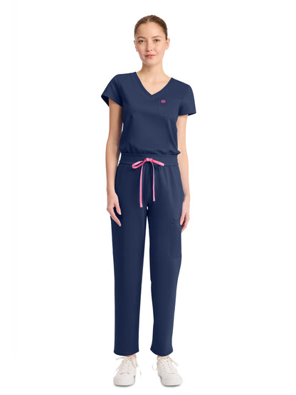 Women's 5-Pocket V-Neck Jumpsuit - 550 - Navy