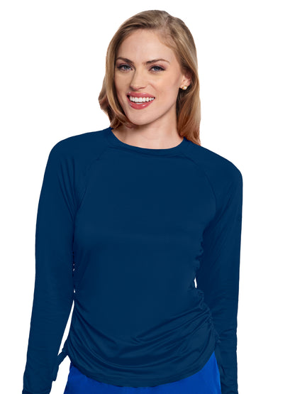 Women's Pocketless Long Sleeve Underscrub Shirt - 700 - Navy