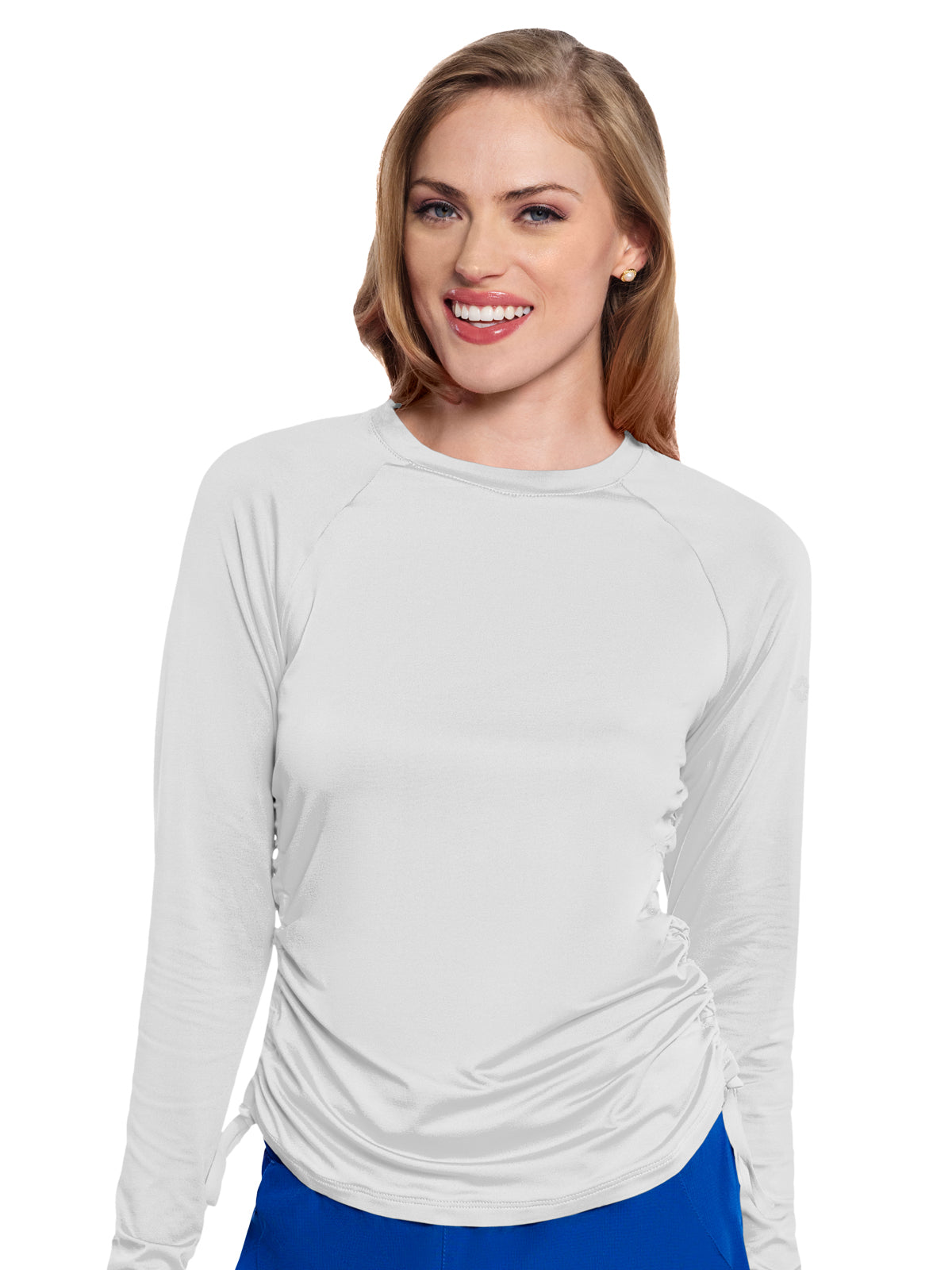Women's Pocketless Long Sleeve Underscrub Shirt - 700 - White