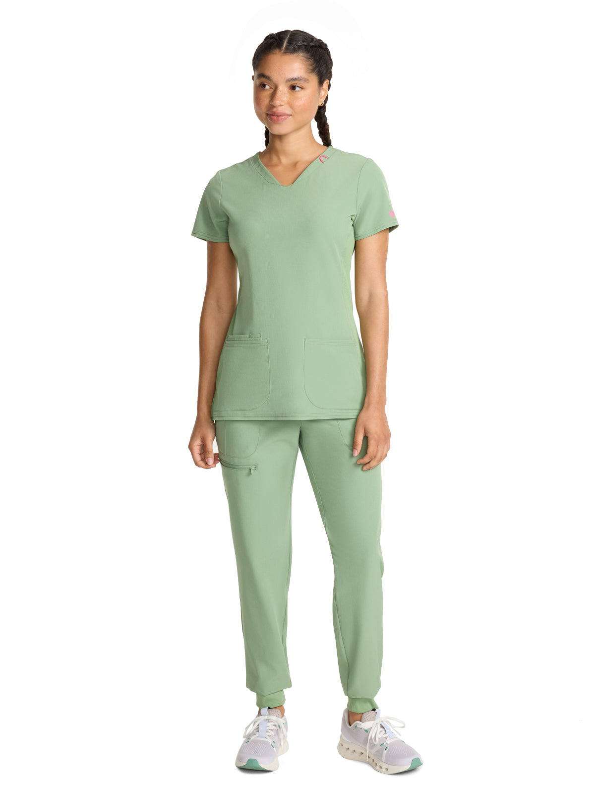 Women's 3-Pocket V-Neck Scrub Top - 702 - Beyond Green