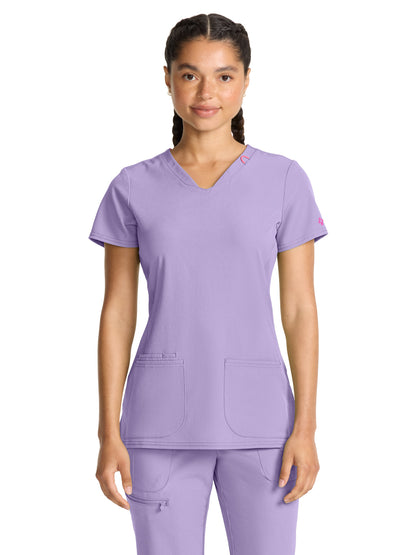Women's 3-Pocket V-Neck Top - 702 - Digital Lavender