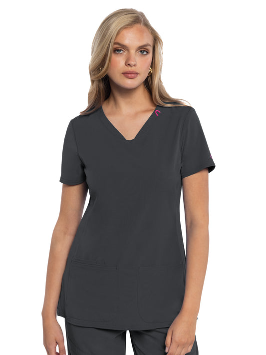 Women's 3-Pocket V-Neck Top - 702 - Pewter