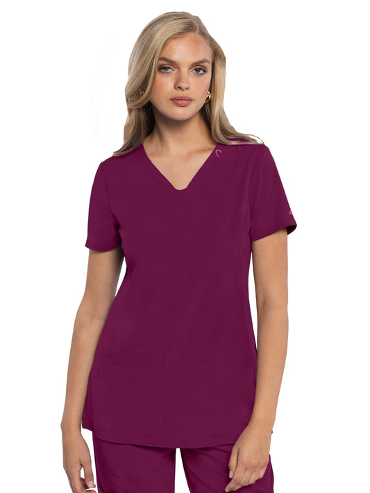 Women's 3-Pocket V-Neck Scrub Top - 702 - Wine