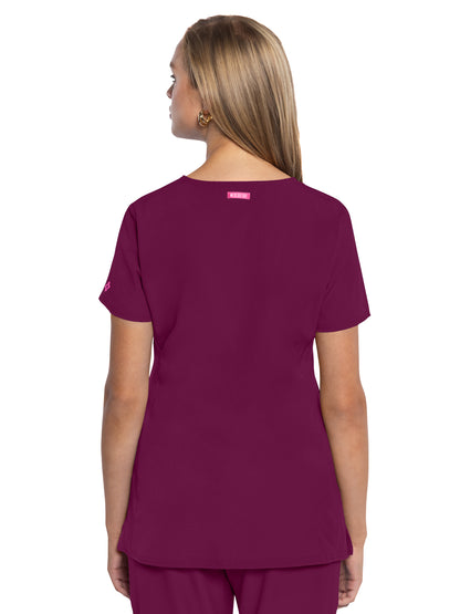 Women's 3-Pocket V-Neck Scrub Top - 702 - Wine