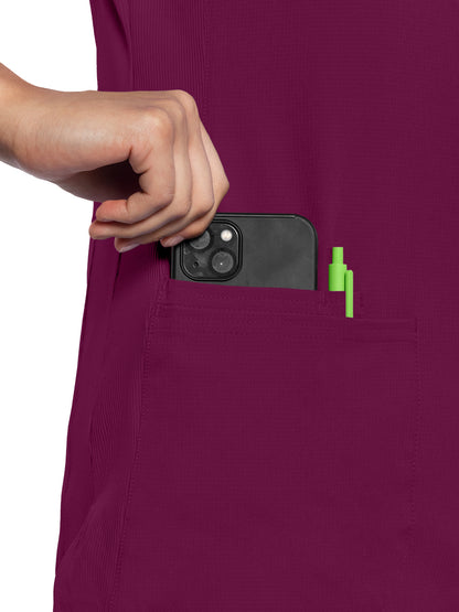 Women's 3-Pocket V-Neck Scrub Top - 702 - Wine