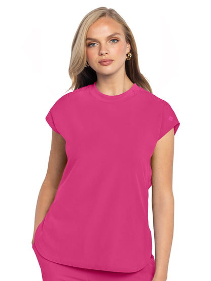 Women's 2-Pocket Tuckable Scrub Top - 703 - Pink Power