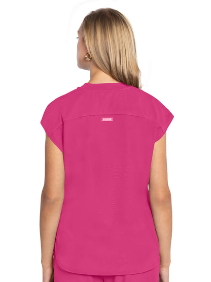 Women's 2-Pocket Tuckable Scrub Top - 703 - Pink Power