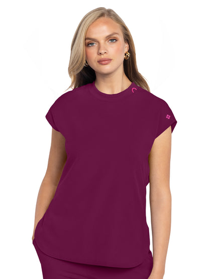 Women's 2-Pocket Tuckable Scrub Top - 703 - Wine