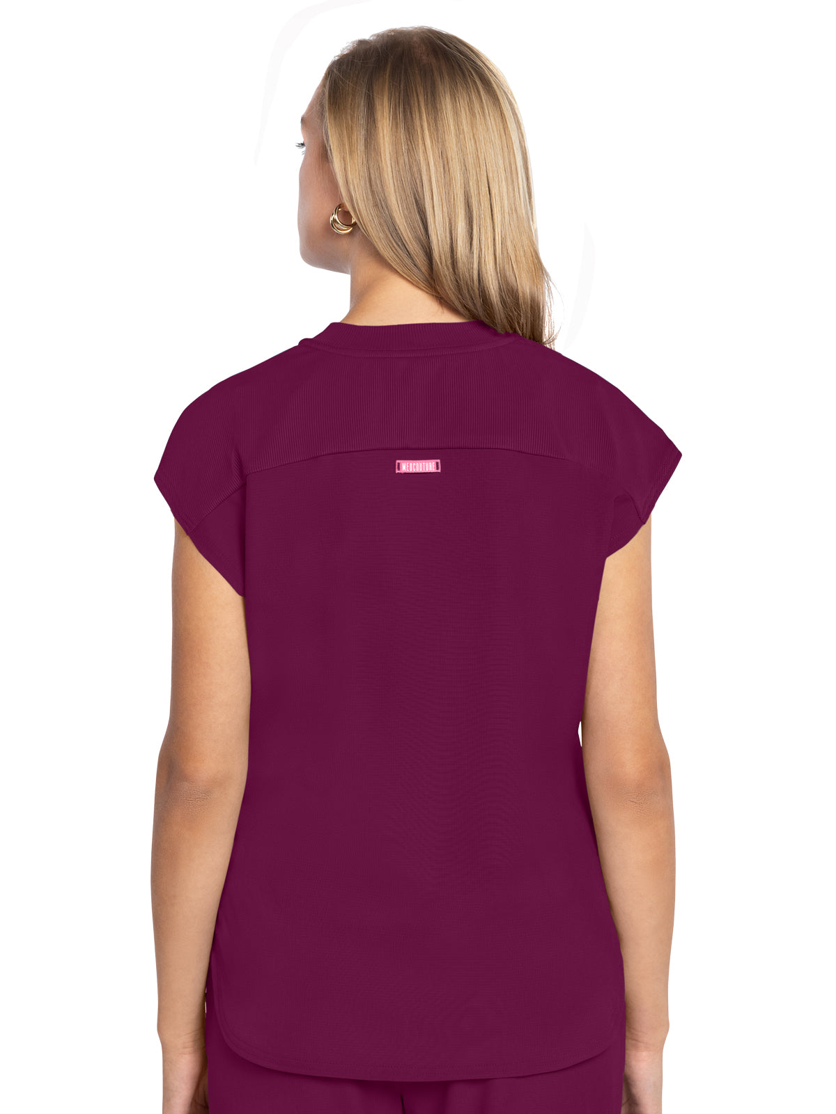 Women's 2-Pocket Tuckable Scrub Top - 703 - Wine