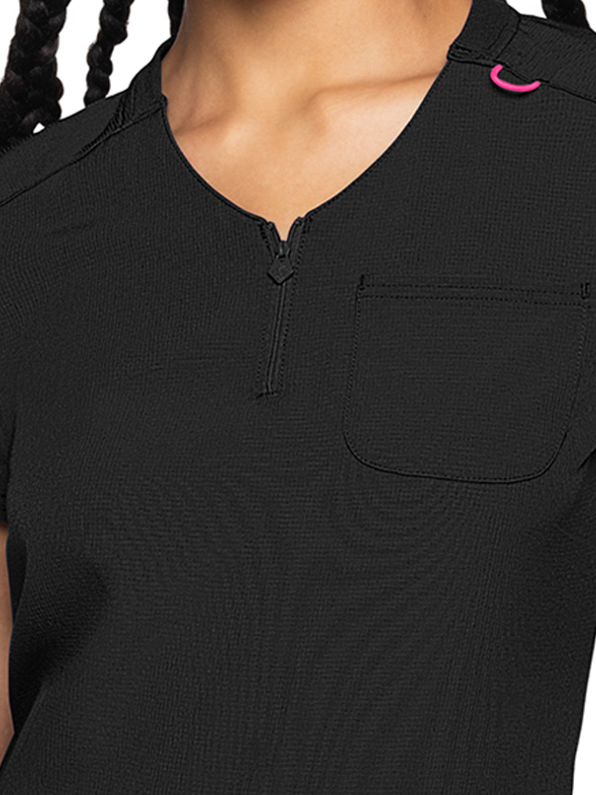 Women's 1-Pocket V-Neck Scrub Top - 705 - Black