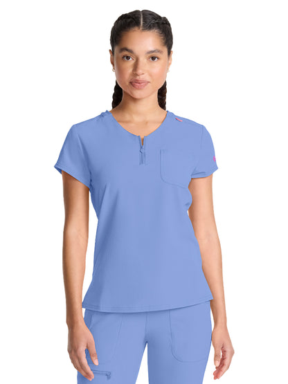 Women's 1-Pocket V-Neck Top - 705 - Ciel