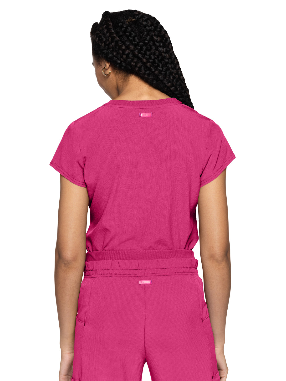 Women's 1-Pocket V-Neck Scrub Top - 705 - Pink Power