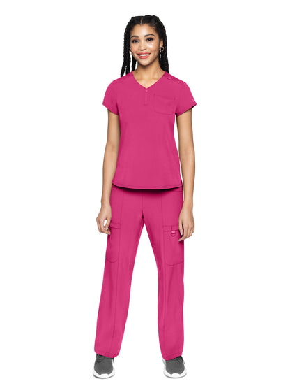 Women's 1-Pocket V-Neck Scrub Top - 705 - Pink Power