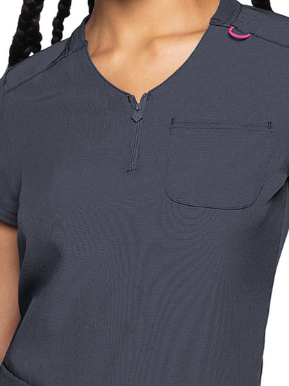 Women's 1-Pocket V-Neck Scrub Top - 705 - Pewter