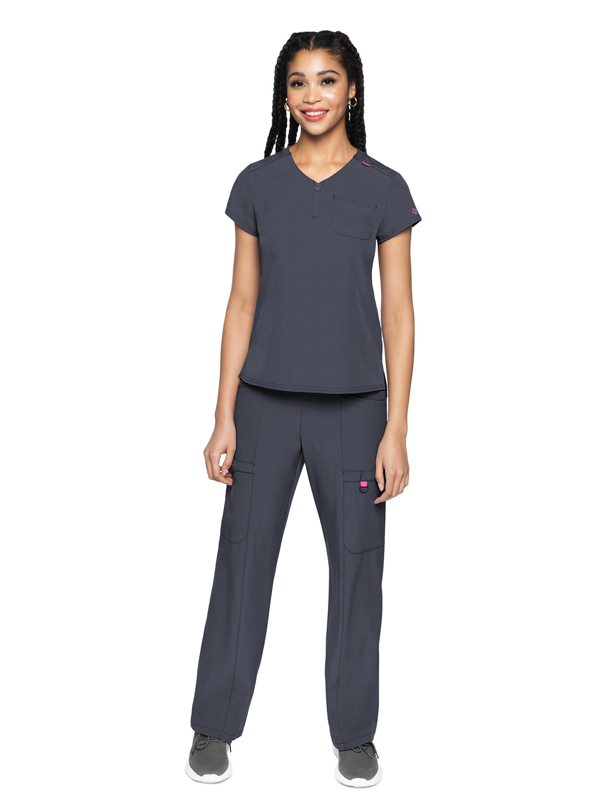 Women's 1-Pocket V-Neck Scrub Top - 705 - Pewter