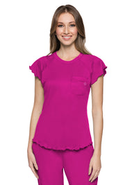 Women's 1-Pocket Lettuce-Edged Top - 706 - Amp Pink