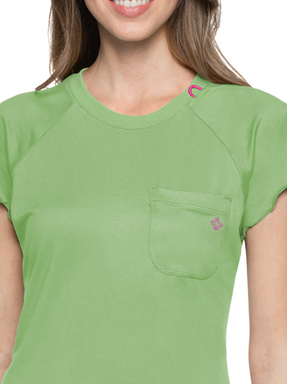 Women's 1-Pocket Lettuce-Edged Top - 706 - Cyber Lime