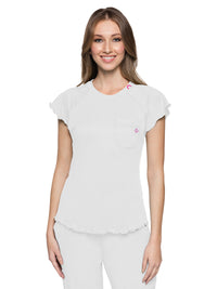 Women's 1-Pocket Lettuce-Edged Top - 706 - White