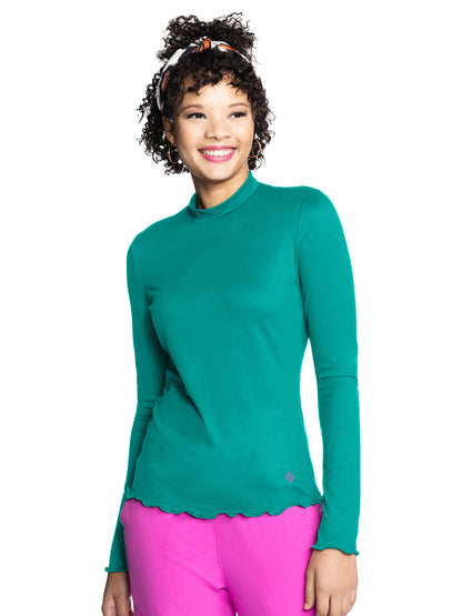 Women's Pocketless Lettuce Edge Underscrub Tee - 707 - Deep Emerald