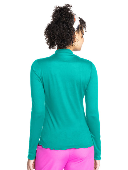 Women's Pocketless Lettuce Edge Underscrub Tee - 707 - Deep Emerald