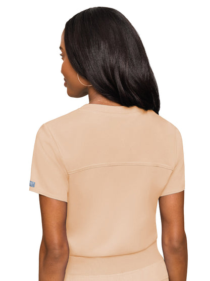 Women's 1-Pocket V-Neck Scrub Top - 7448 - Apricot Sorbet