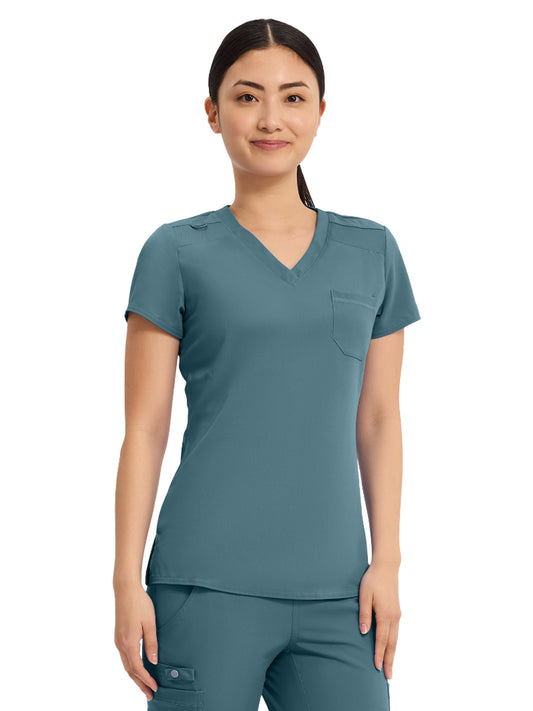 Women's 1-Pocket V-Neck Top - 7448 - Blue Jean Baby