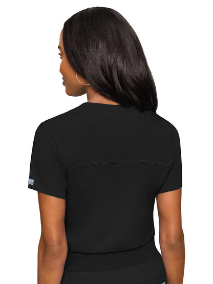 Women's 1-Pocket V-Neck Scrub Top - 7448 - Black