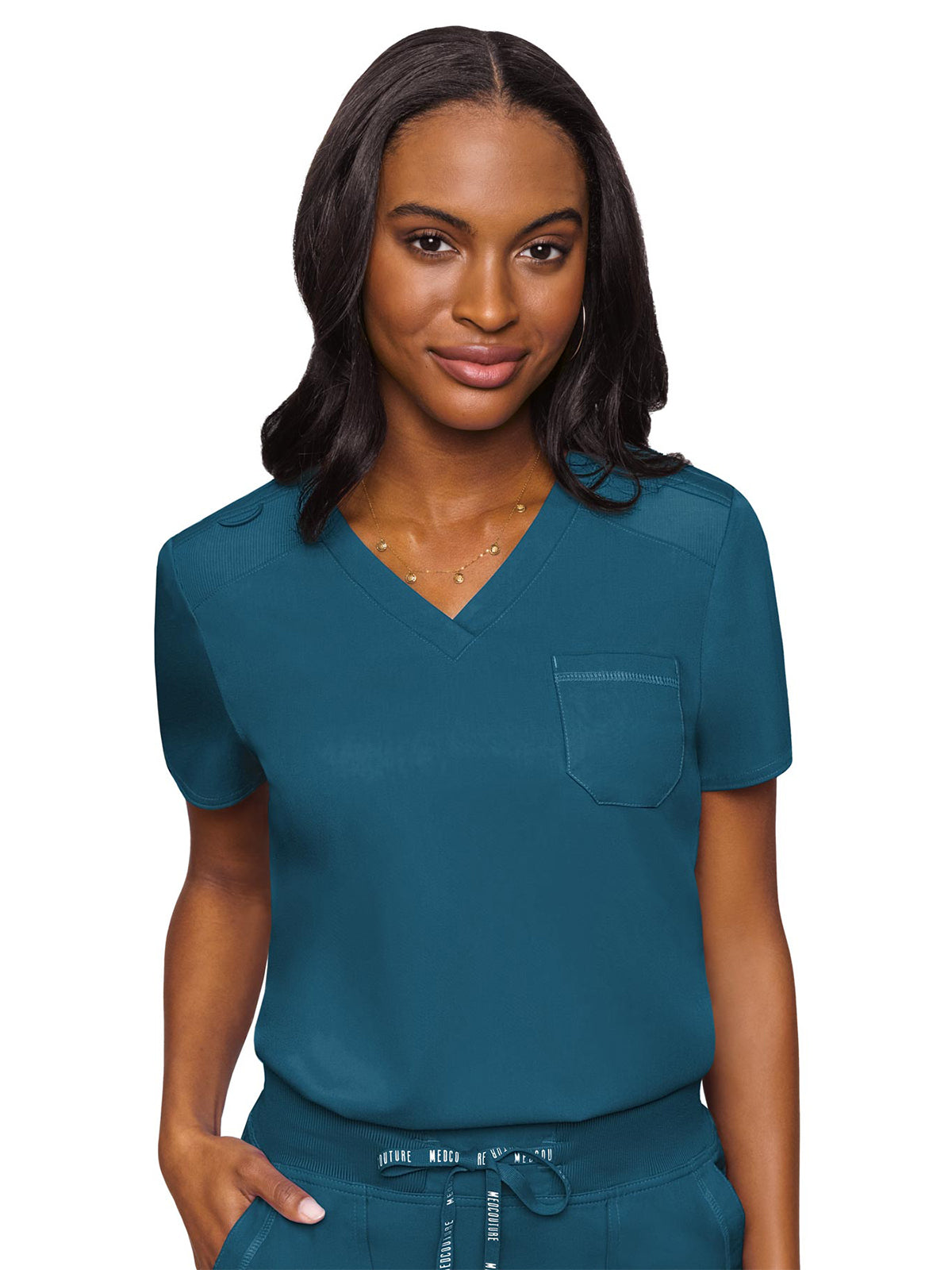 Women's 1-Pocket V-Neck Scrub Top - 7448 - Caribbean