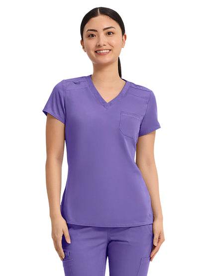 Women's 1-Pocket V-Neck Top - 7448 - Electric Lavender