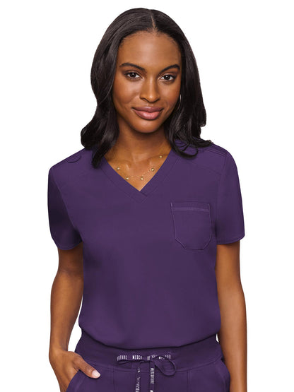 Women's 1-Pocket V-Neck Scrub Top - 7448 - Eggplant