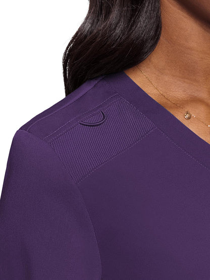 Women's 1-Pocket V-Neck Scrub Top - 7448 - Eggplant