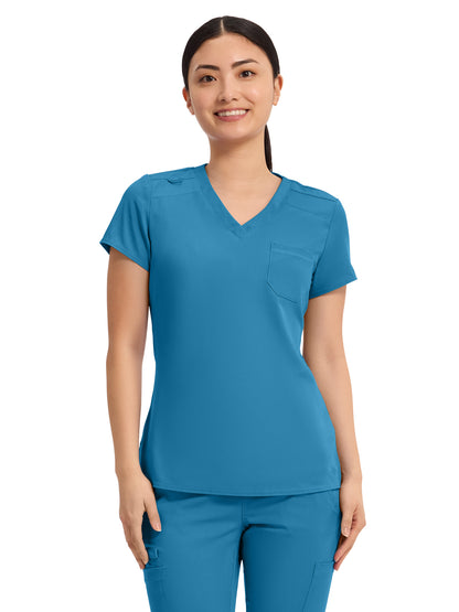 Women's 1-Pocket V-Neck Top - 7448 - Mali-Blue Shore