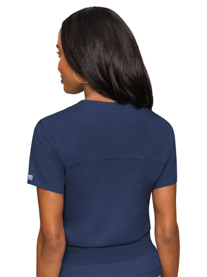 Women's 1-Pocket V-Neck Scrub Top - 7448 - Navy