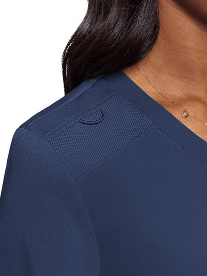 Women's 1-Pocket V-Neck Scrub Top - 7448 - Navy