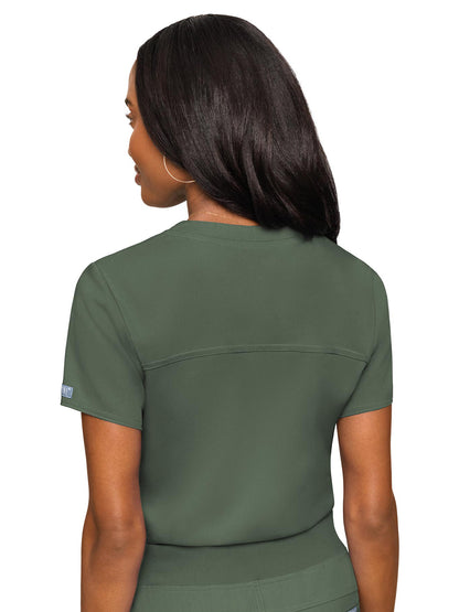 Women's 1-Pocket V-Neck Scrub Top - 7448 - Olive