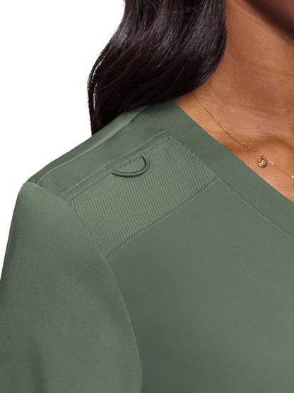 Women's 1-Pocket V-Neck Scrub Top - 7448 - Olive