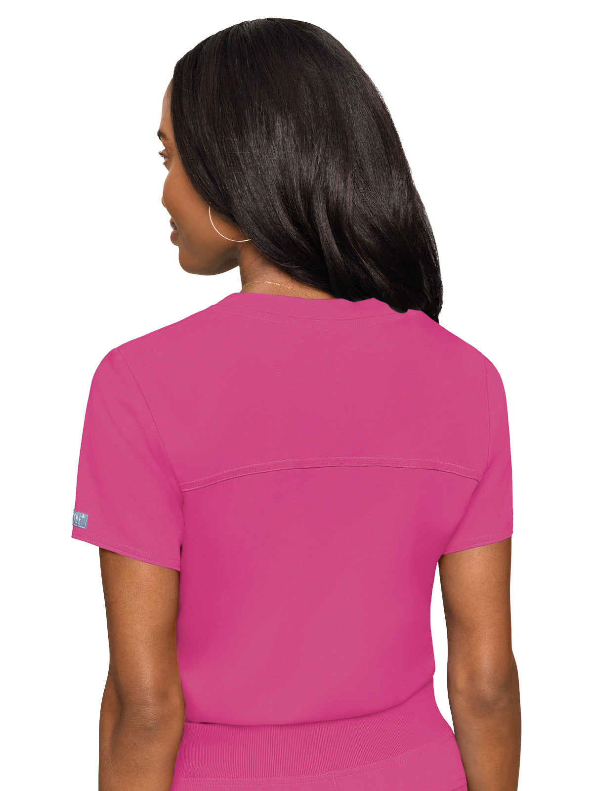 Women's 1-Pocket V-Neck Top - 7448 - Raspberry Tart