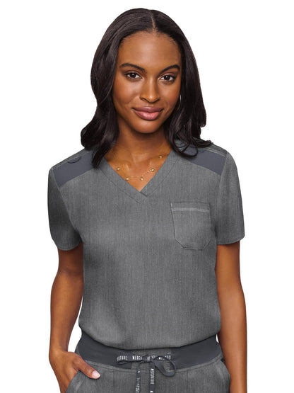 Women's 1-Pocket V-Neck Scrub Top - 7448 - Slate