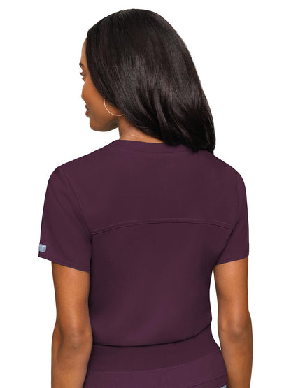 Women's 1-Pocket V-Neck Scrub Top - 7448 - Wine